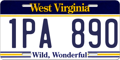 WV license plate 1PA890