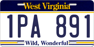 WV license plate 1PA891