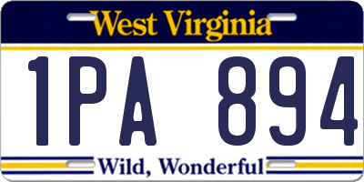 WV license plate 1PA894