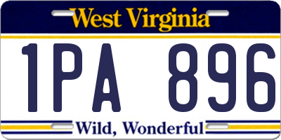 WV license plate 1PA896