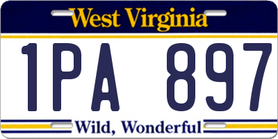 WV license plate 1PA897