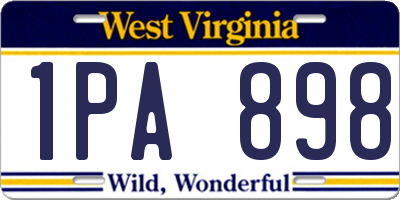 WV license plate 1PA898