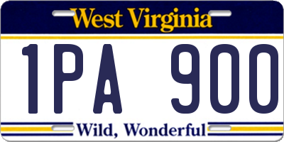 WV license plate 1PA900