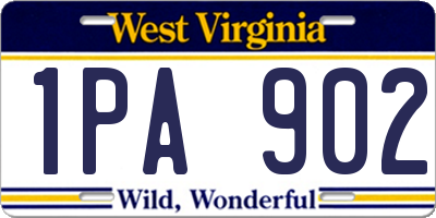 WV license plate 1PA902