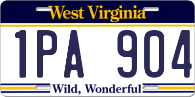 WV license plate 1PA904