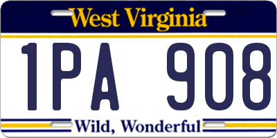 WV license plate 1PA908