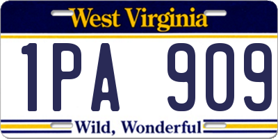 WV license plate 1PA909