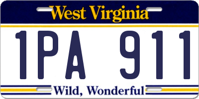 WV license plate 1PA911