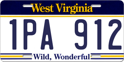 WV license plate 1PA912