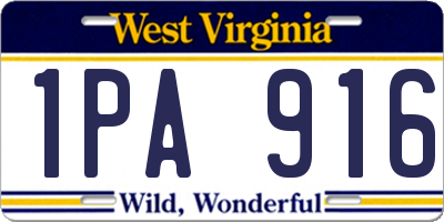 WV license plate 1PA916