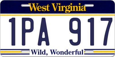 WV license plate 1PA917