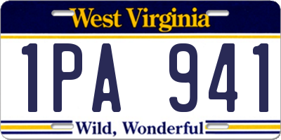 WV license plate 1PA941