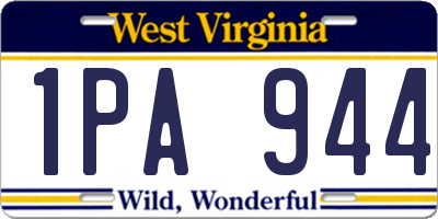 WV license plate 1PA944