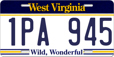 WV license plate 1PA945