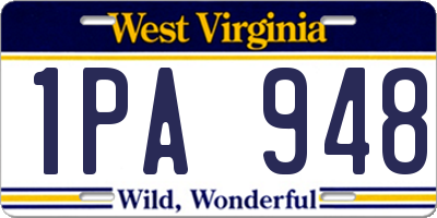 WV license plate 1PA948