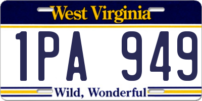 WV license plate 1PA949