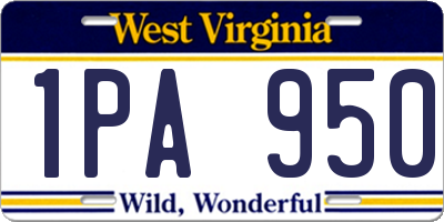 WV license plate 1PA950