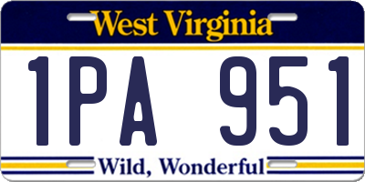 WV license plate 1PA951