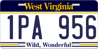 WV license plate 1PA956