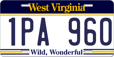 WV license plate 1PA960