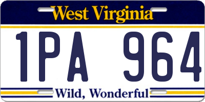 WV license plate 1PA964