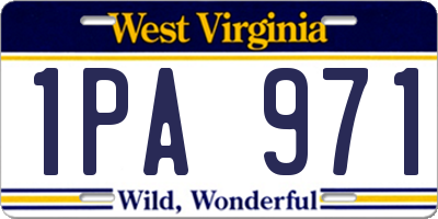 WV license plate 1PA971