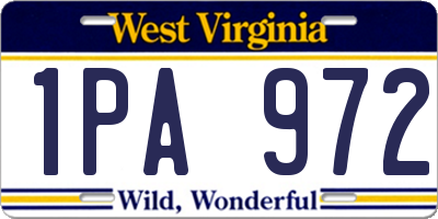 WV license plate 1PA972
