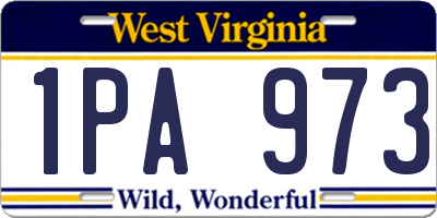 WV license plate 1PA973