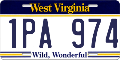 WV license plate 1PA974