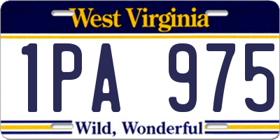 WV license plate 1PA975
