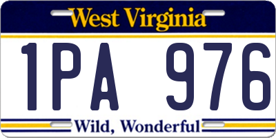 WV license plate 1PA976