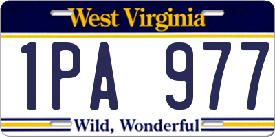 WV license plate 1PA977