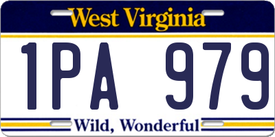 WV license plate 1PA979