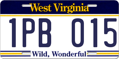 WV license plate 1PB015