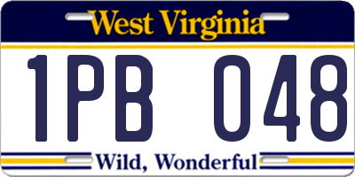 WV license plate 1PB048