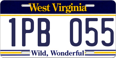 WV license plate 1PB055