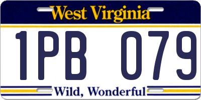 WV license plate 1PB079