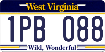 WV license plate 1PB088