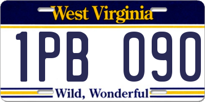 WV license plate 1PB090