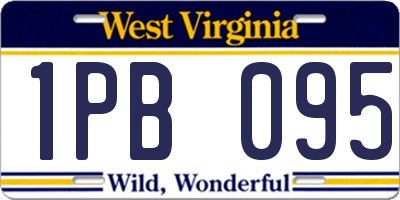 WV license plate 1PB095