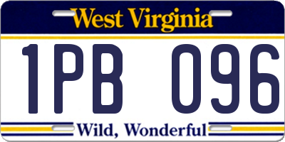 WV license plate 1PB096
