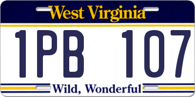 WV license plate 1PB107
