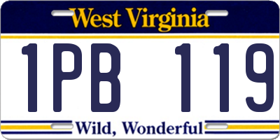 WV license plate 1PB119