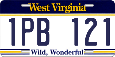 WV license plate 1PB121