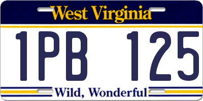 WV license plate 1PB125