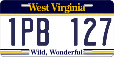 WV license plate 1PB127