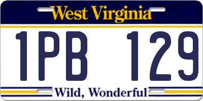 WV license plate 1PB129
