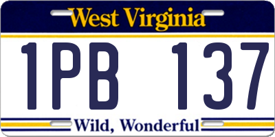WV license plate 1PB137