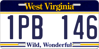 WV license plate 1PB146
