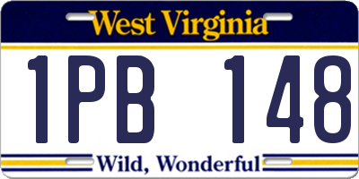 WV license plate 1PB148